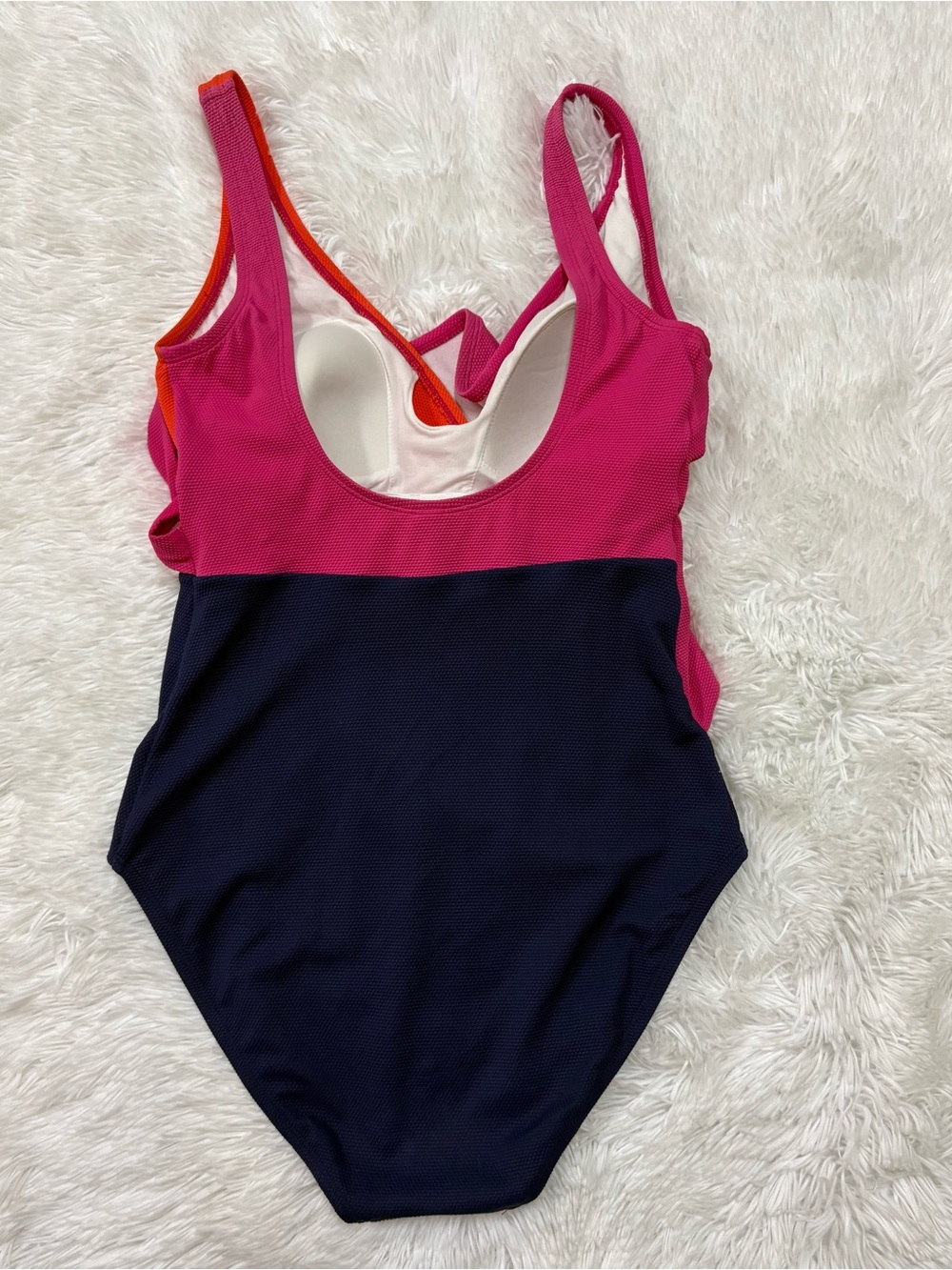 Tommy Bahama Pink, Navy & White Colorblock One-Piece - Picture 4 of 10